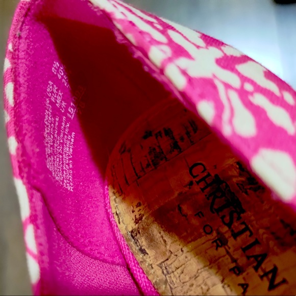 Christian Siriano pink/ivory Peep Toe Heels with Cork Accents size 8.5 - Picture 8 of 8